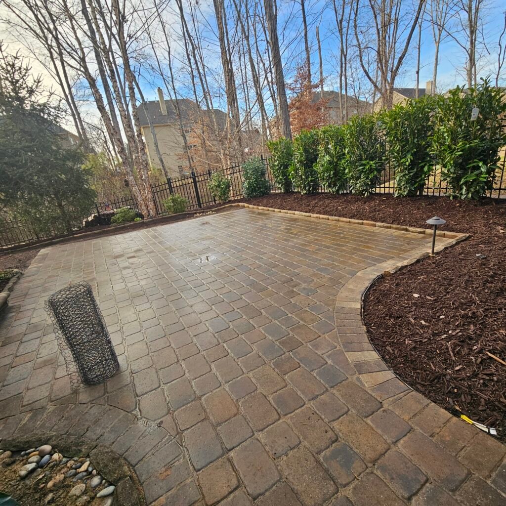 Completed landscaping project in Charlotte area